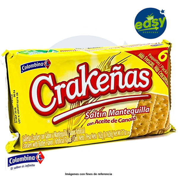 Galletas Crackeñas Mantequilla De Colombina - Paquete (6 Unidades)