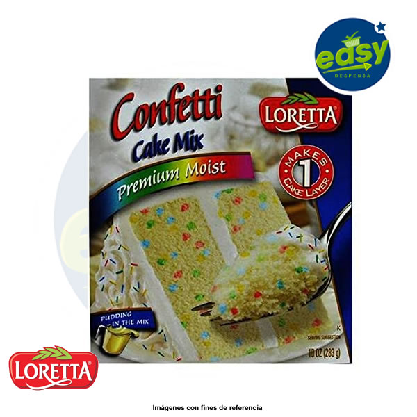 Harina Para Cake Mix  Confetti Loretta - Caja 283 G